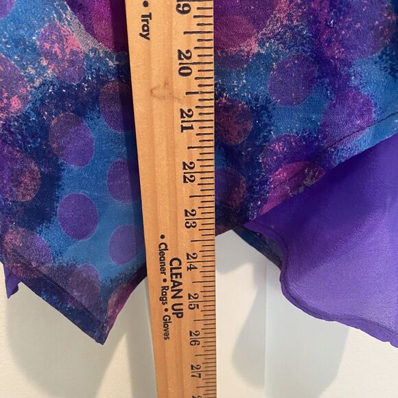 Vintage Chez Zvanni Silk Blouse Women’s Size Medium M Purple Blue Tiered Layers - Picture 5 of 11